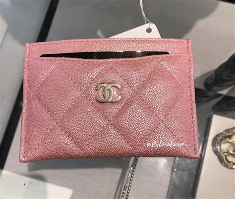 baby pink chanel card holder